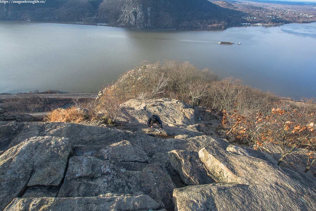 top view of rock climbing